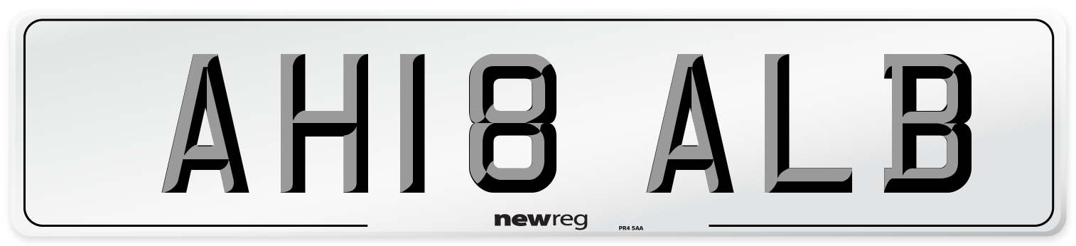AH18 ALB Number Plate from New Reg